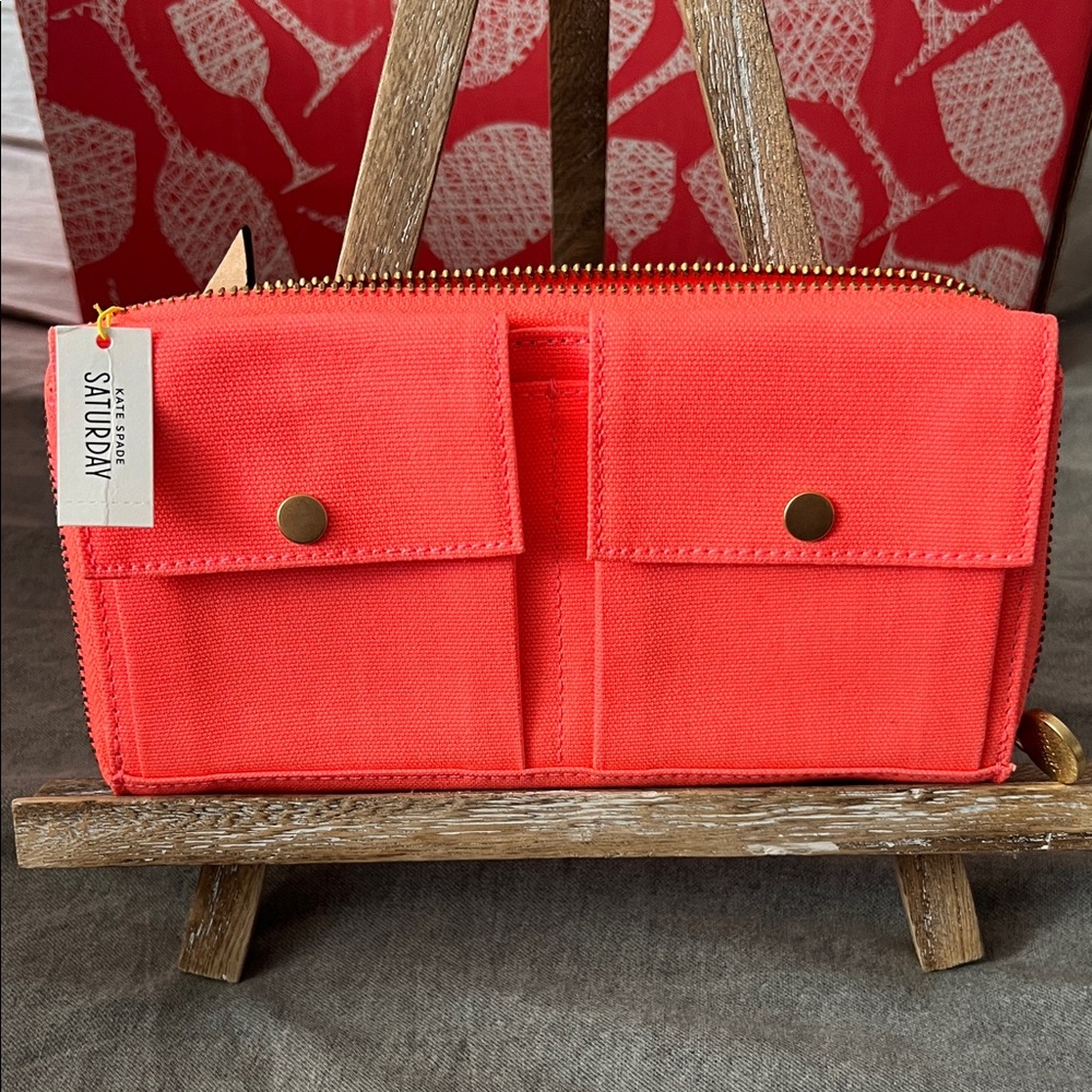 🔖 KATE SPADE NWT Saturday Vibrant Coral Women's Wallet